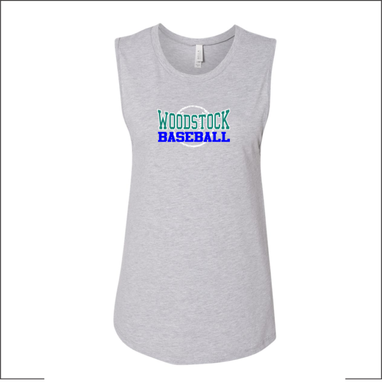 Woodstock Little League Women's Jersey Muscle Tank R&S Screen Printing