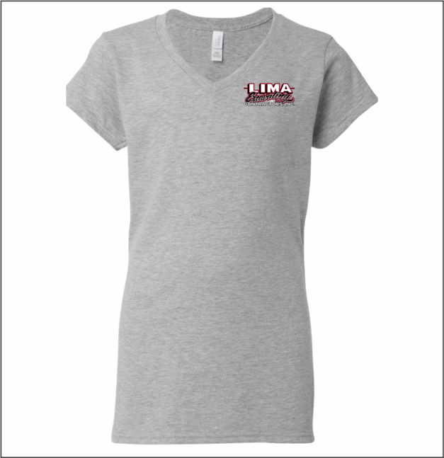 Lima Excavating   Softstyle® Women’s V-Neck T-Shirt - Image 2