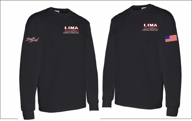 Lima Excavating  50/50 Long Sleeve T-Shirt - Image 4