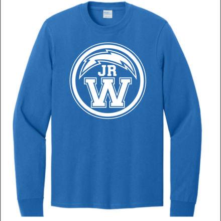 Jr Blue Streaks Long Sleeve Core Cotton Tee