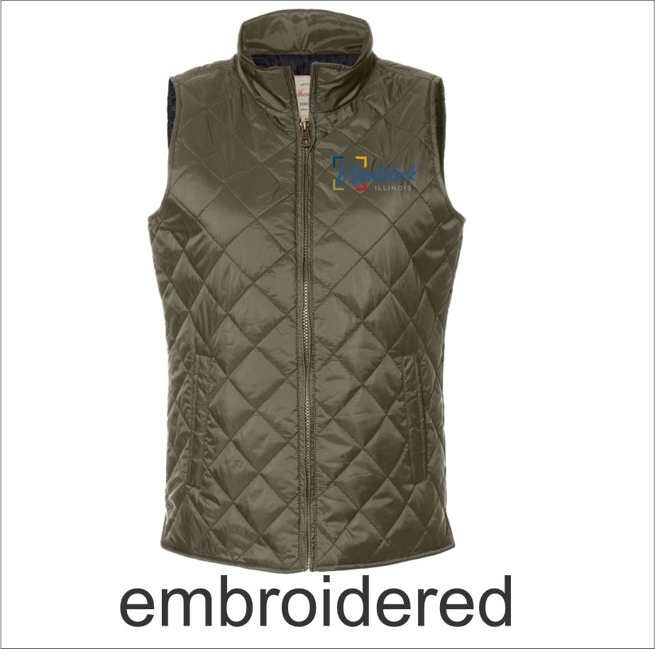 City of Woodstock Women's Vintage Diamond Quilted Vest